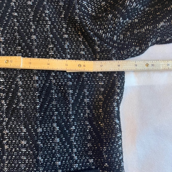 Diane von Furstenberg Sheila Metallic-Tweed Black Fringe Knit Sweater Jacket - Picture 13 of 14